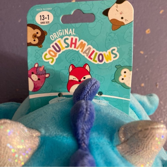 Squishmallows Tatiana Blue Dragon Slippers - Picture 3 of 7